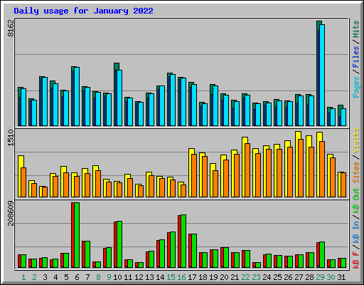 Daily usage for January 2022