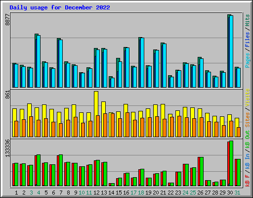 Daily usage for December 2022