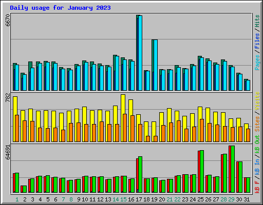 Daily usage for January 2023