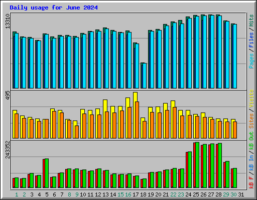 Daily usage for June 2024