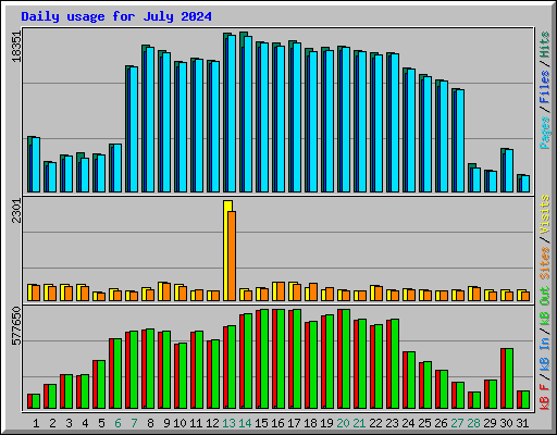 Daily usage for July 2024