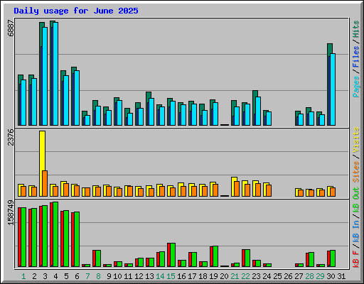 Daily usage for June 2025