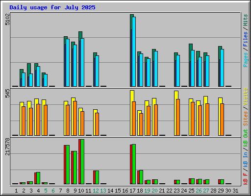 Daily usage for July 2025