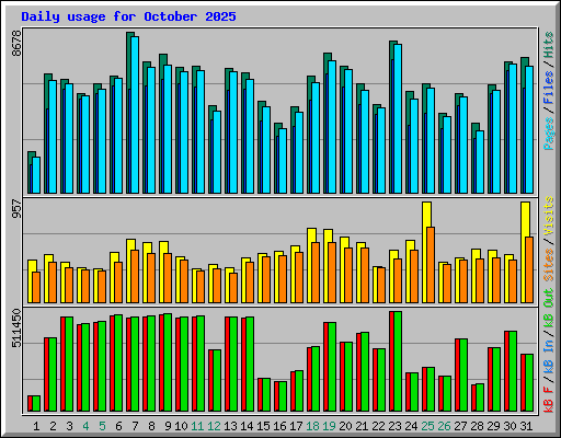 Daily usage for October 2025