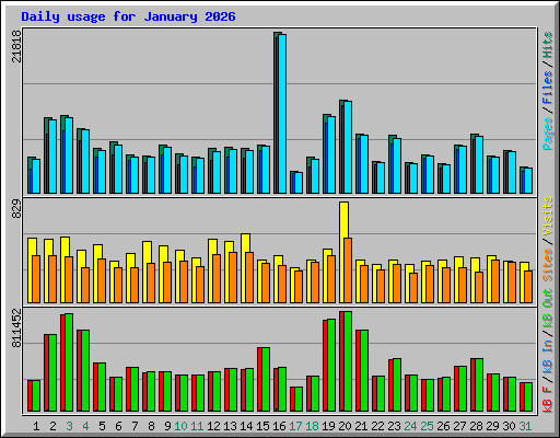 Daily usage for January 2026