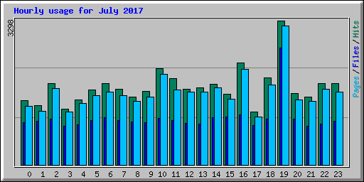 Hourly usage for July 2017