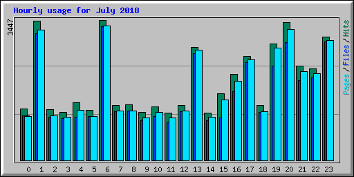 Hourly usage for July 2018