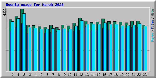 Hourly usage for March 2023