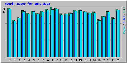 Hourly usage for June 2023