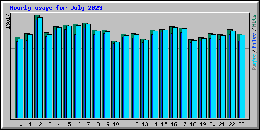 Hourly usage for July 2023