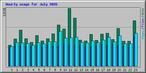 Hourly usage for July 2026