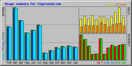 Usage summary for tigervend.com